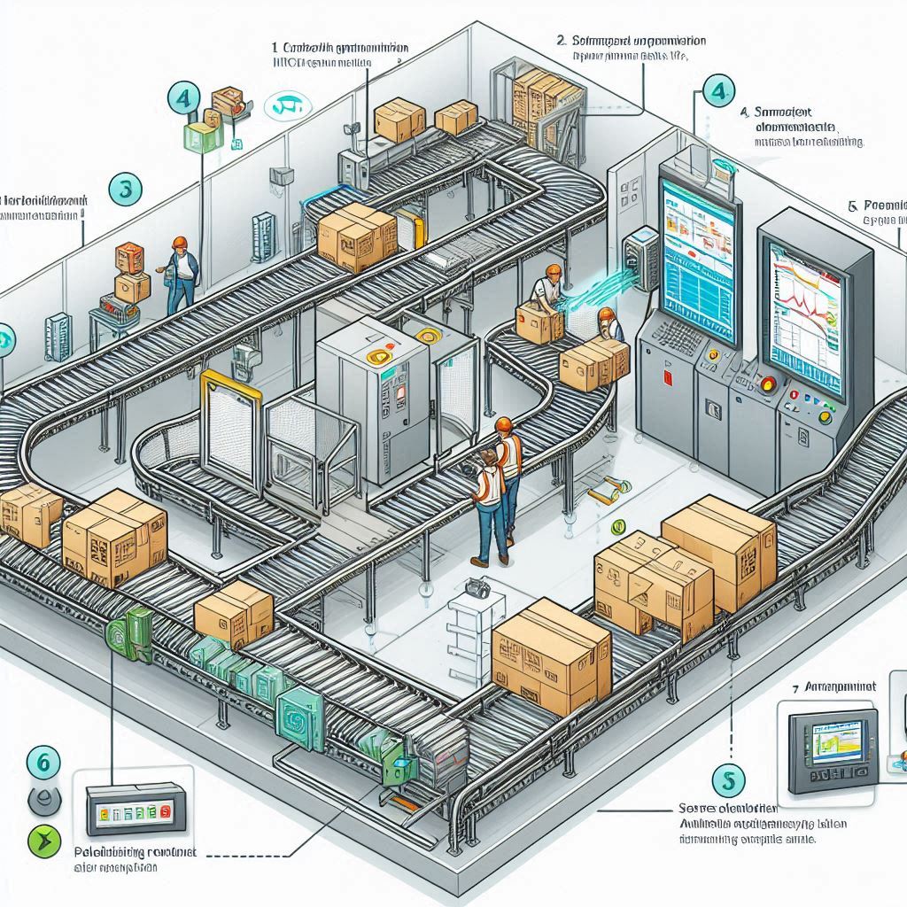 Siemens PLC and HMI Integration in Palletizing Conveyor Systems